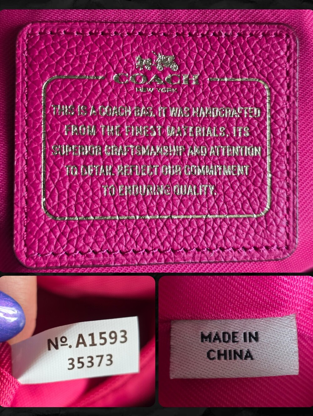 Coach 35373 Whiplash Mini Duffle Pink Ruby Leather Bucket Bag - Picture 15 of 16